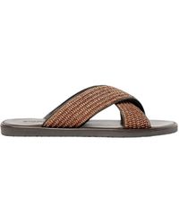 SCAROSSO - Ettore Raffia Sandal - Lyst