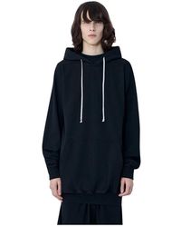 Rick Owens - Hoodies & Sweatvesten ,Zwart ,Katoen Hoodie Met Trekkoord - Lyst