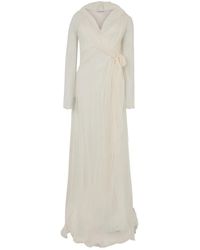 Alberta Ferretti - Kleedjes ,Wit ,Elegant Maxi Jurk - Lyst