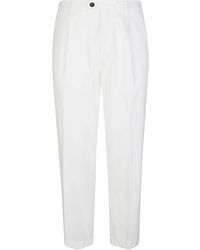 Eleventy - Broeken ,Wit ,Katoen Ruimvallende Katoenen Tencel Broek - Lyst