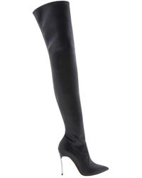 Casadei - Schoenen ,Zwart ,Leer Blade Over The Knee - Lyst