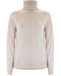 Kocca - Truien & Vesten ,Geel ,Stijlvolle Suave Slim High-Neck Trui - Lyst