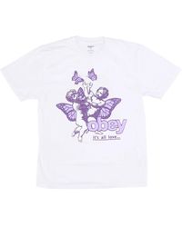 Obey - Cherubs Liefde Print T-Shirt Wit - Lyst