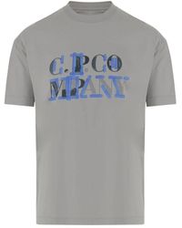 C.P. Company - Baumwoll-Jersey Logo-Print T-Shirt - Lyst