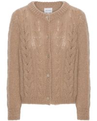 American Dreams - Truien & Vesten ,Bruin ,Wol Frankie Kabel Gebreid Vest - Lyst
