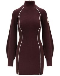 Elisabetta Franchi - Hochgeschlossenes Strickkleid Mit Reißverschluss - Lyst