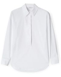 mötivi - Overhemden ,Wit ,Katoen Blouse Met Popeline Kraag - Lyst