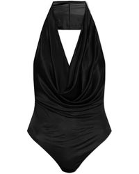 DSquared² - Tops ,Zwart ,Satijn Backless Bodysuit - Lyst
