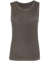 Uma Wang - Tops ,Bruin ,Ribgebreide Top - Lyst