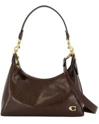 COACH - Braune Leder-Schultertasche Mit Kette - Lyst