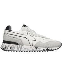 W6yz - Schoenen ,Wit ,Suède Technische Sneaker Van Stof En Suède - Lyst