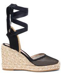 Stuart Weitzman - Schoenen ,Zwart ,Jute Marguerita Espadrille Wedge - Lyst