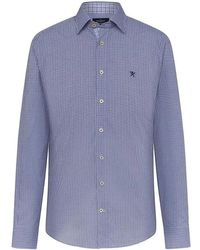 Hackett - Overhemden ,Blauw ,Denim Mini Check Shirt - Lyst