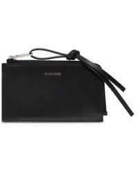 Jil Sander - Accessoires ,Zwart ,Leer Kaarthouder Met Logo - Lyst