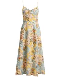 Ralph Lauren - Woven Fit & Flare Classic Linnen Jurk - Lyst