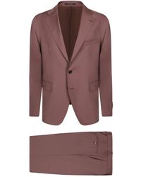 Tagliatore - Kostuums ,Bruin ,Leer Single Breasted Suit - Lyst
