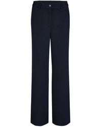 MARC AUREL - Broeken ,Blauw ,Leer Wijde Rechte Broek Met Contrasterende Strepen Aan De Zijkant - Lyst