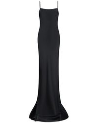 ANDAMANE - Kleedjes ,Zwart ,Satijn Ninfea Maxi Slip Dress - Lyst