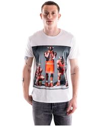 Bastille - Tops ,Wit ,Katoen T-Shirt Met Ronde Hals En Korte Mouwen - Lyst
