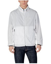 ARMANI EXCHANGE - Jassen ,Wit ,Polyester Witte Zip-Up Jas Lente/Zomer Mannen - Lyst