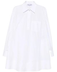 Stella McCartney - Kleedjes ,Wit ,Katoen A-Lijn Overhemdjurk - Lyst