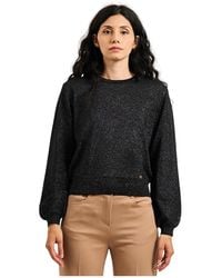 GAUDI - Schwarzer Pullover Mit Lurex-Garn - Lyst