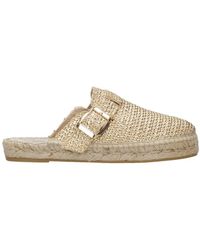 Espadrilles - Metallic Grijze Sandalen Met Gesloten Neus - Lyst