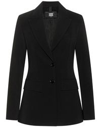 Riani - Jassen ,Zwart ,Leer Klassieke Blazer Met Schoudervullingen - Lyst