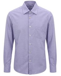 Kiton - Overhemden ,Paars ,Katoen Nerano Overhemd - Lyst