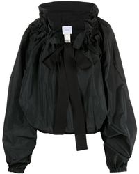 Patou - Blusa negra con volantes y cierre de lazo - Lyst
