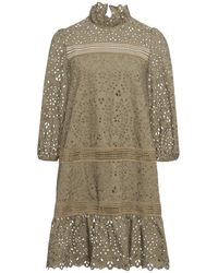 IVY & OAK Mini Dress With Puffy Sleeves - Grijs