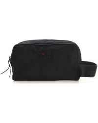 Kiton - Kleine Cosmetische Tas Met Leren Details - Lyst