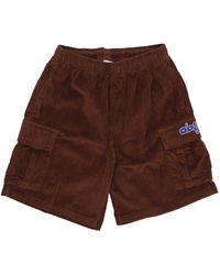 Obey - Korte Broeken ,Bruin ,Katoen Cargo Shorts Met Koordtaille - Lyst