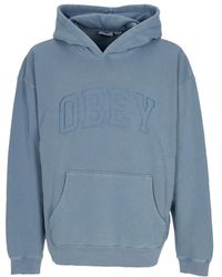 Obey - Hoodies & Sweatvesten ,Blauw ,Katoen Collegiate Lichtgewicht Hoodie Blauw - Lyst