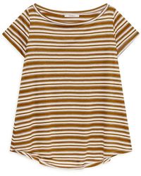 Maliparmi - Tops ,Bruin ,Zomerse Strepen T-Shirt - Lyst
