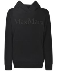 Max Mara - Sudadera negra con capucha y estampado de logo - Lyst