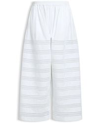 Alaïa - Broeken ,Wit ,Katoen Pantalon Rond En Popeline De Coton - Lyst