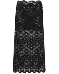 Rabanne - Rokken ,Zwart ,Lace Midi Skirt - Lyst