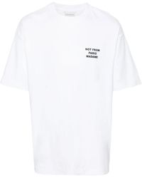 Drole de Monsieur - Weiße t-shirt mit slogan-druck und rundhalsausschnitt - Lyst