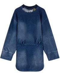 Barrow - Kleedjes ,Blauw ,Denim Sweatshirt Met Denim Effect - Lyst