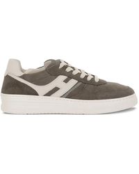 Hogan - Schoenen ,Groen ,Suède Groene Suède Leren Sneakers Geheugenschuim - Lyst
