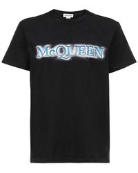 McQueen - Katoenen T-Shirt Met Grafische Print - Lyst