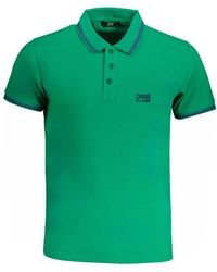 Roberto Cavalli - Tops ,Groen ,Groen Poloshirt Met Korte Mouwen En Borduurwerk - Lyst
