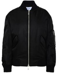 Off-White c/o Virgil Abloh - Jassen ,Zwart ,Nylon Oversized Zwarte Nylon Bomberjack - Lyst