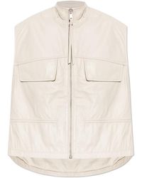 AllSaints - Jassen ,Leer Flor Leather Vest - Lyst