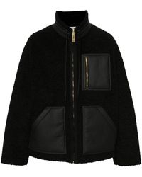 Moschino - Shearling panel reißverschluss jacke - Lyst