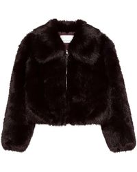 Frankie Shop - Jassen ,Bruin ,Nylon Hope Faux Fur Jacket - Lyst