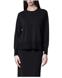 Kaos - Truien & Vesten ,Zwart ,Gebreide Trui Met Ronde Hals - Lyst