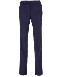 Givenchy - Broeken ,Blauw ,Wol Broek Met Wijde Pijpen En Hoge Taille - Lyst