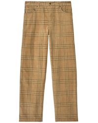Burberry - Checked Corduroy Trousers - Lyst